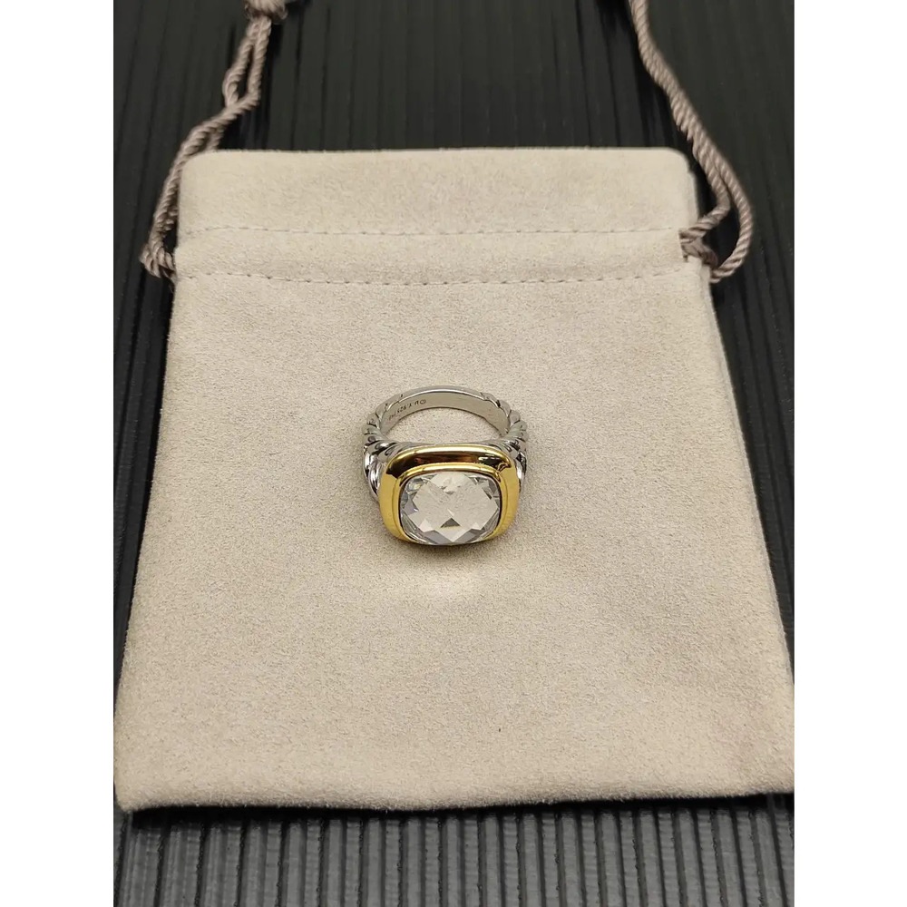 David Yurman two-tone square diamond ring - Picture 2 of 4